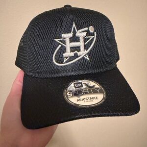 New Era 9FORTY A-Frame Houston Astros Black Mesh Trucker Hat Snapback MLB